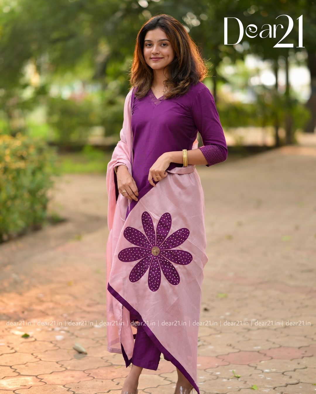 Majestic Violet: Raw Silk Festive Kurti Set