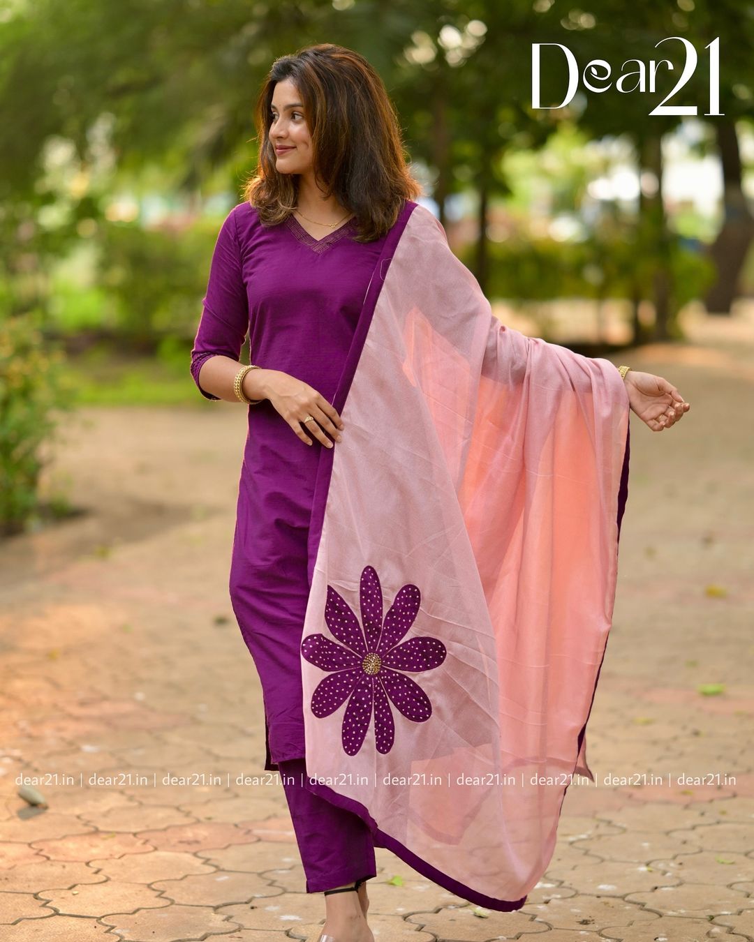 Majestic Violet: Raw Silk Festive Kurti Set 4
