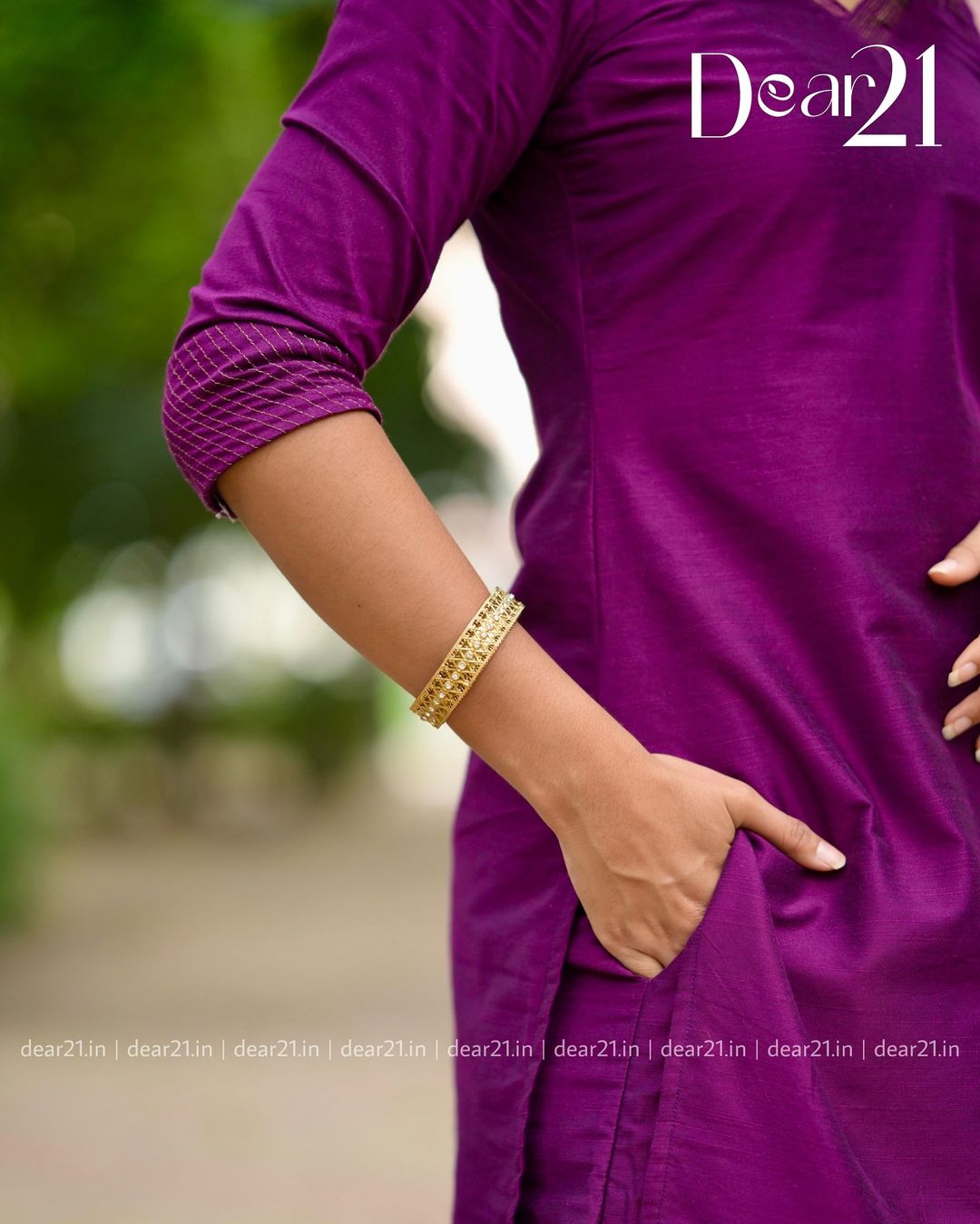 Majestic Violet: Raw Silk Festive Kurti Set 6