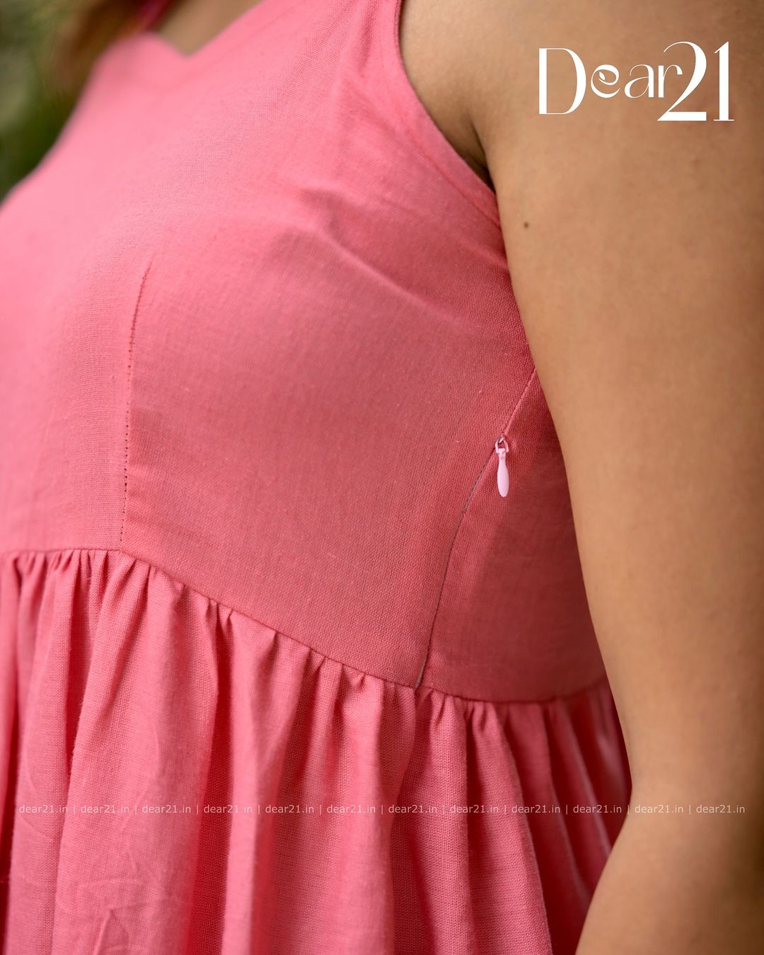 Rose Pink Tiered Frock with Hand-Embroidered Black Coat 6