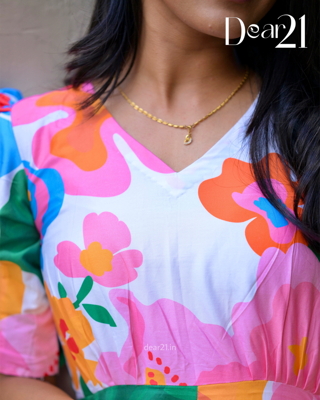 Tropical Bloom: Pink Floral Viscose Vacation Dress 6