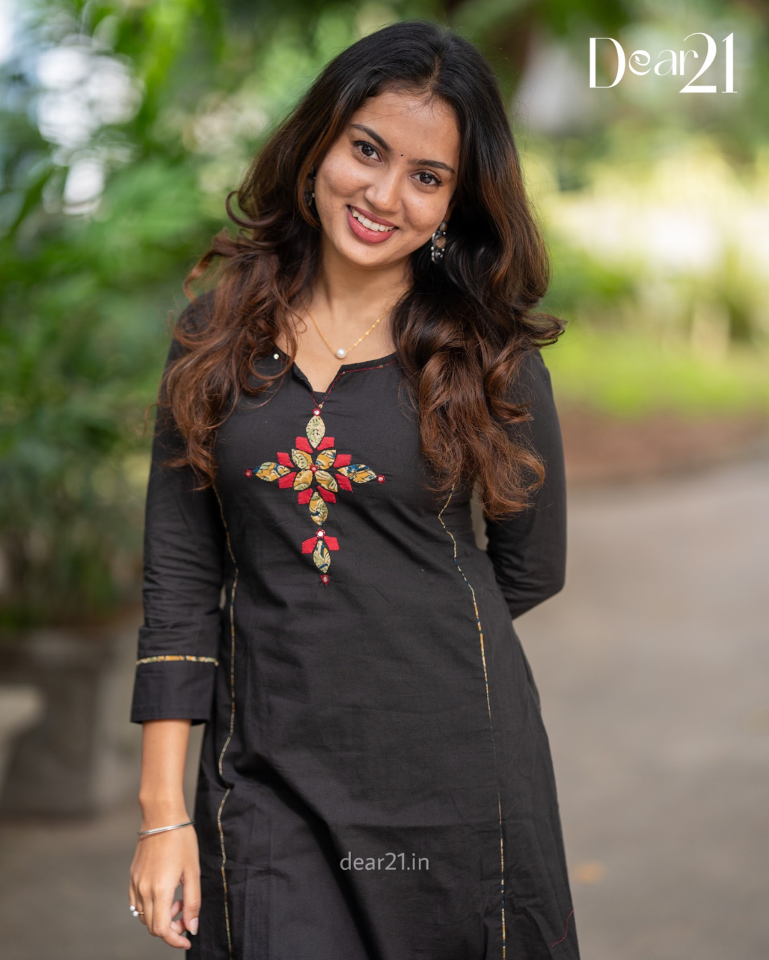Charcoal Black Cotton Kurti with Gold Gota work 6