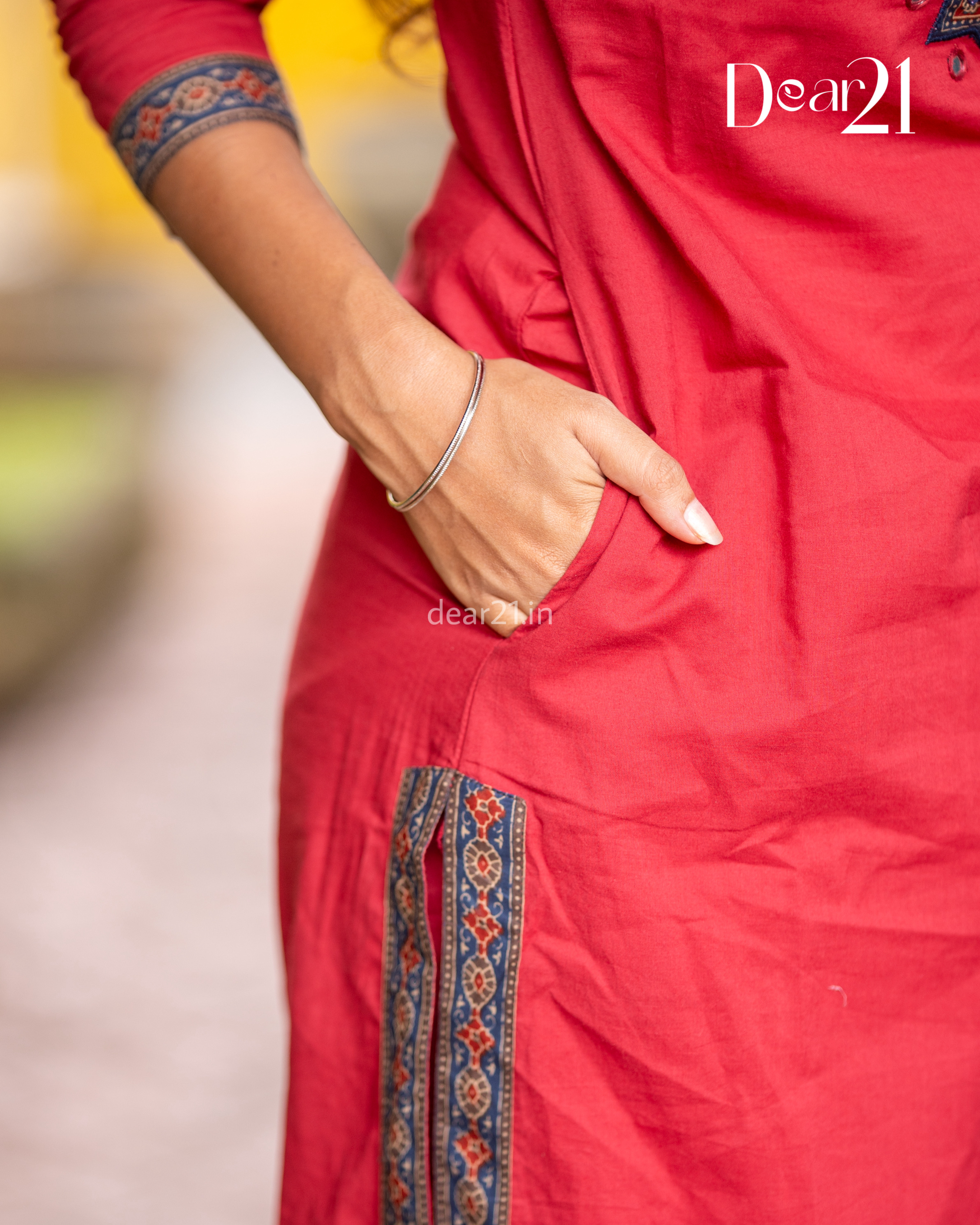 Red Cotton Salwar Set 4