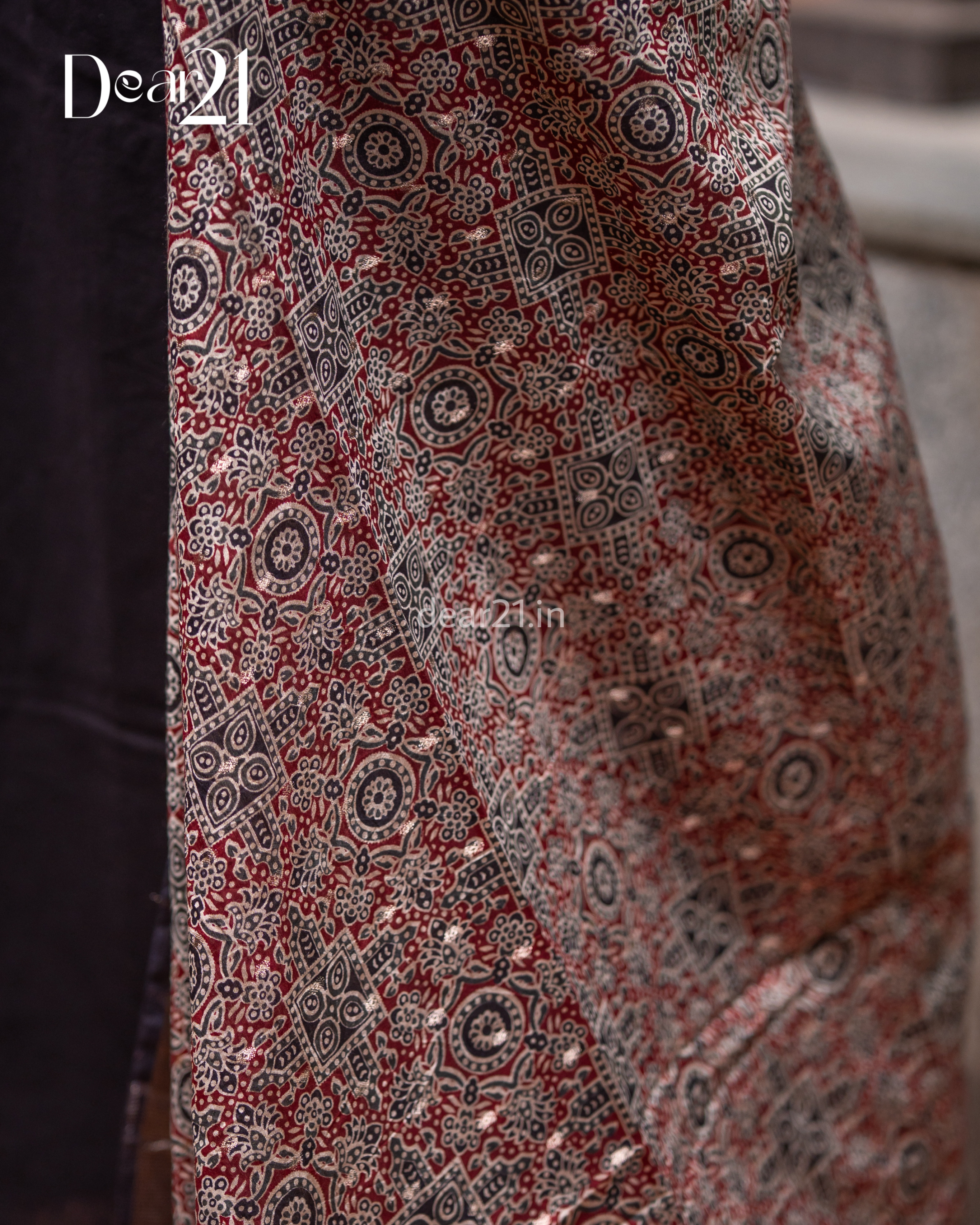 Black Ajrakh Cotton Kurti Set 4
