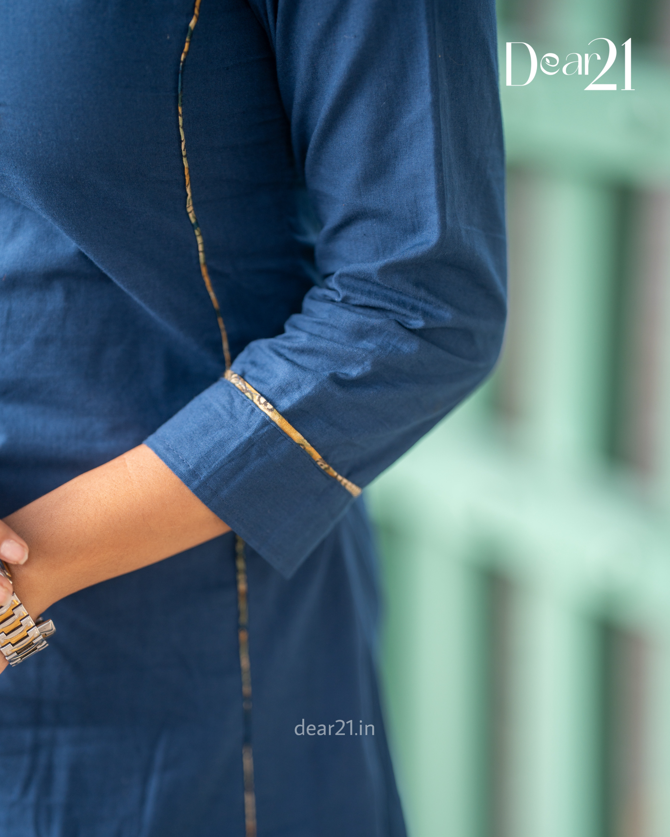 Blue Cotton Kurti Set 2
