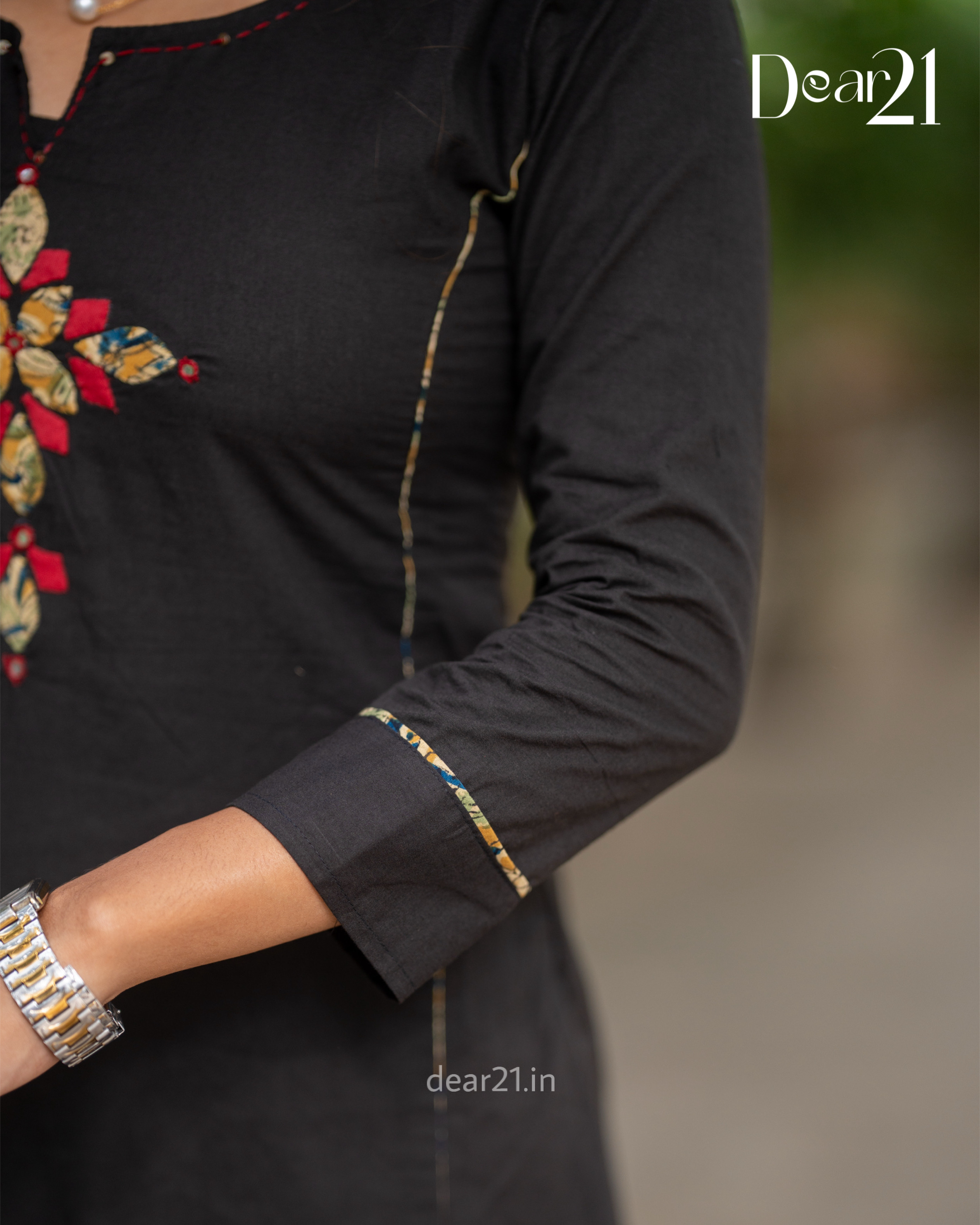 Black Cotton Kurti Set 3