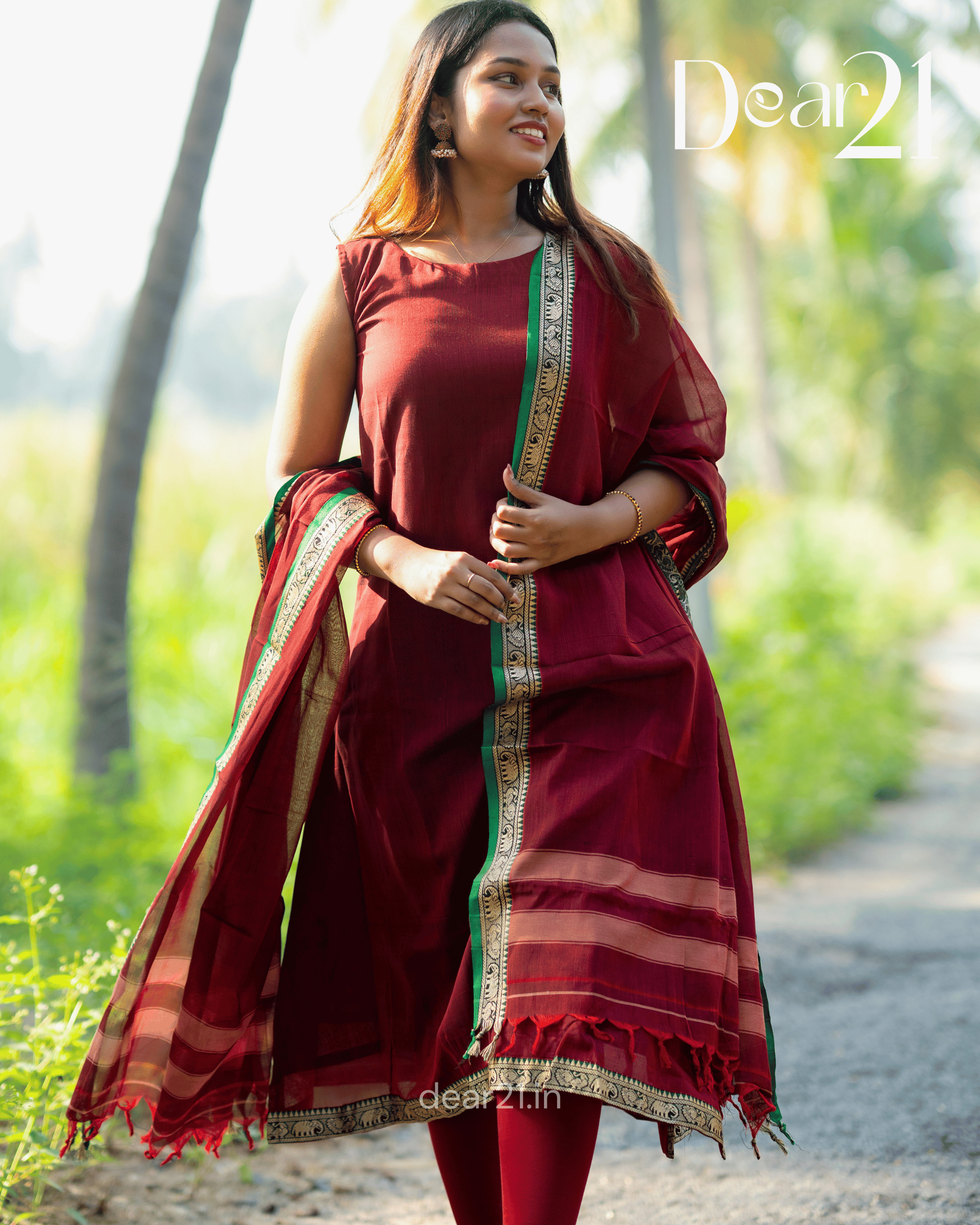 Red Anarkali Set 3