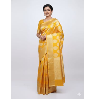 ✨ Divine Pink & Sunset Orange Kanchipuram Silk Saree ✨