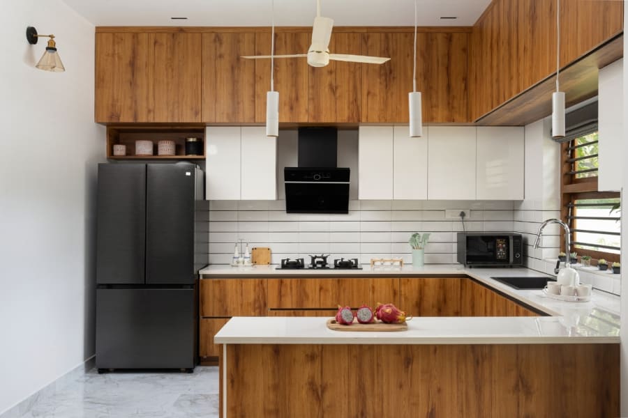 Kitchen interior at Longiness by URU Consulting