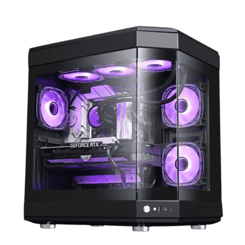 WJCOOLMAN Y40 - 6F Diamond ATX Gaming PC Case Tempered Glass Panels