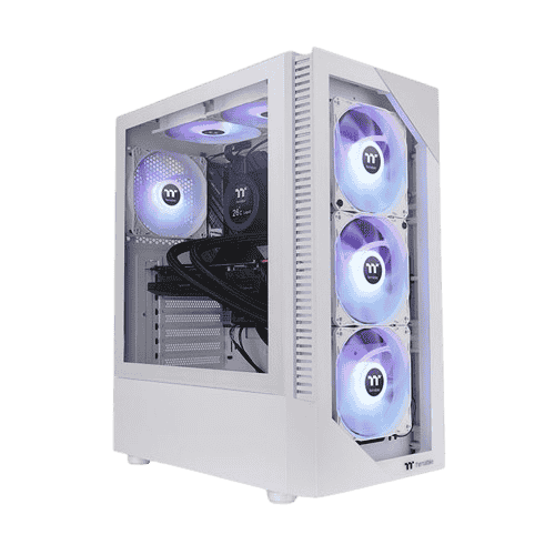 View 200 TG ARGB Snow Mid Tower Chassis Gaming Case with Tempered Glass and Optimized Airflow ARGB Gaming Case