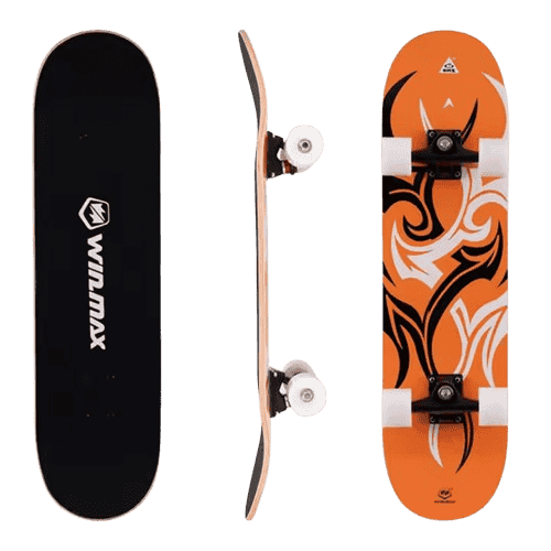 WIN.MAX 31-Inch Maple Skateboard – Double Kick Pro Cruiser PU Wheels