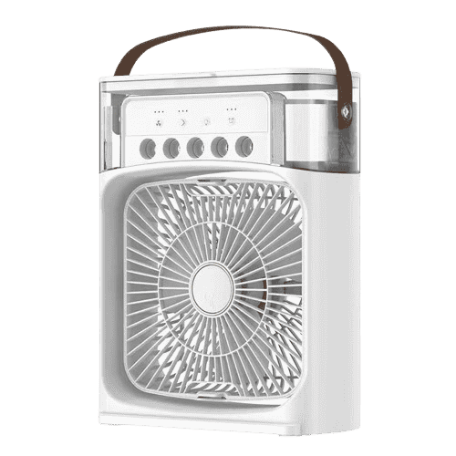 3-in-1 Portable Air Cooler Fan with LED Light & Humidifier | 7-Color Night Light | 600ML Tank Mini Air Conditioner