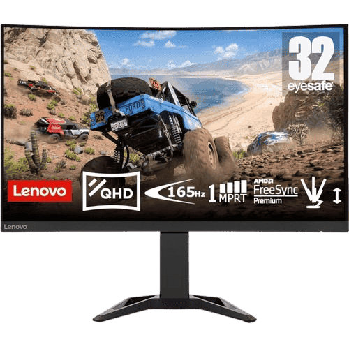 Lenovo G32qc-30 32-Inch QHD Curved Gaming Monitor 165Hz Refresh Rate