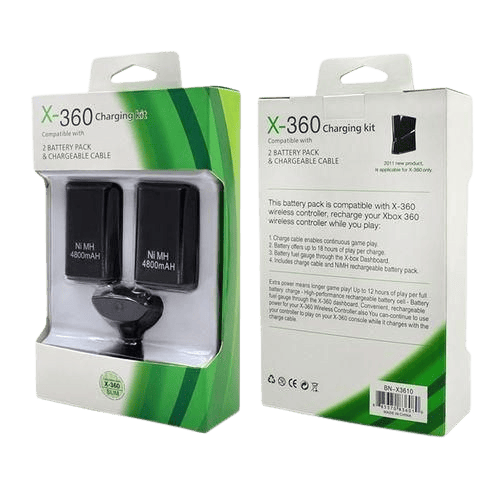 Microsoft Xbox 360 2-in-1 Battery Kit with Charging Cable Battery Kit