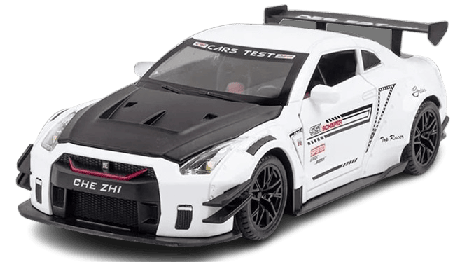 Nissan GT-R Die-Cast Car – Pull-Back Motion & Light-Up Engine Thrill Die Cast Model