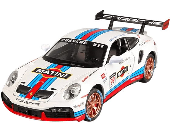 Porsche 911 GT3 RSR Die-Cast Car – Light, Sound & Pull-Back Racer Die Cast Model