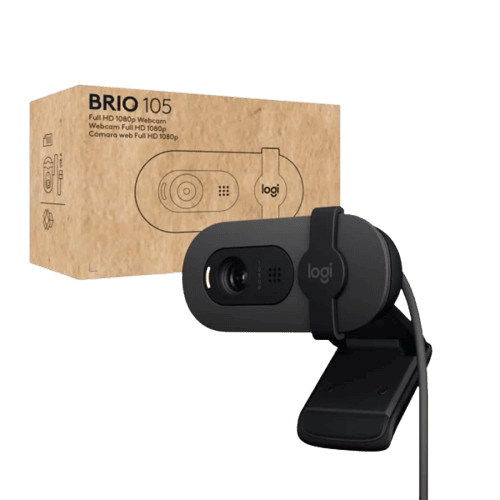 Logitech Brio 105 Full HD Webcam – Clear, Professional Video Anytime Full HD 1080p Webcam