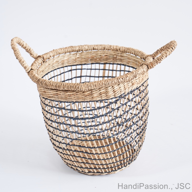 Loose Woven Seagrass Storage Basket, Handmade Basket, Vietnam