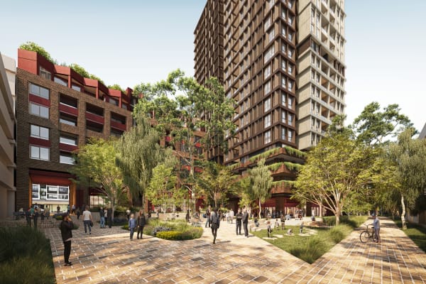 Artist’s impression of central plaza, subject to change and approvals