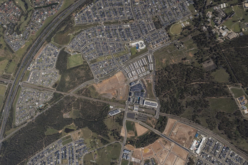 Aerial photo of Edmondson Park at January 2025