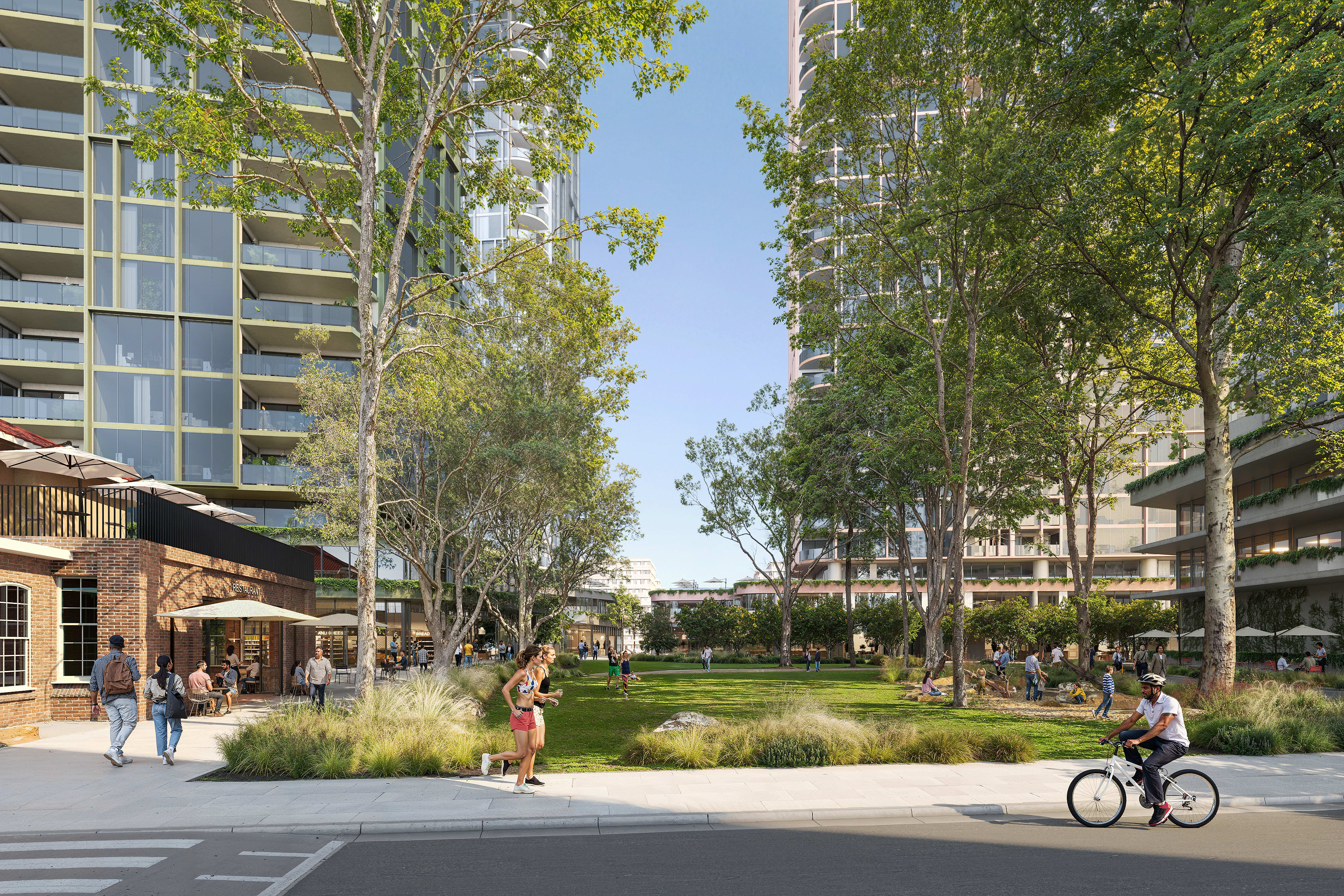 Artist’s impression of proposed central green, subject to change and approvals