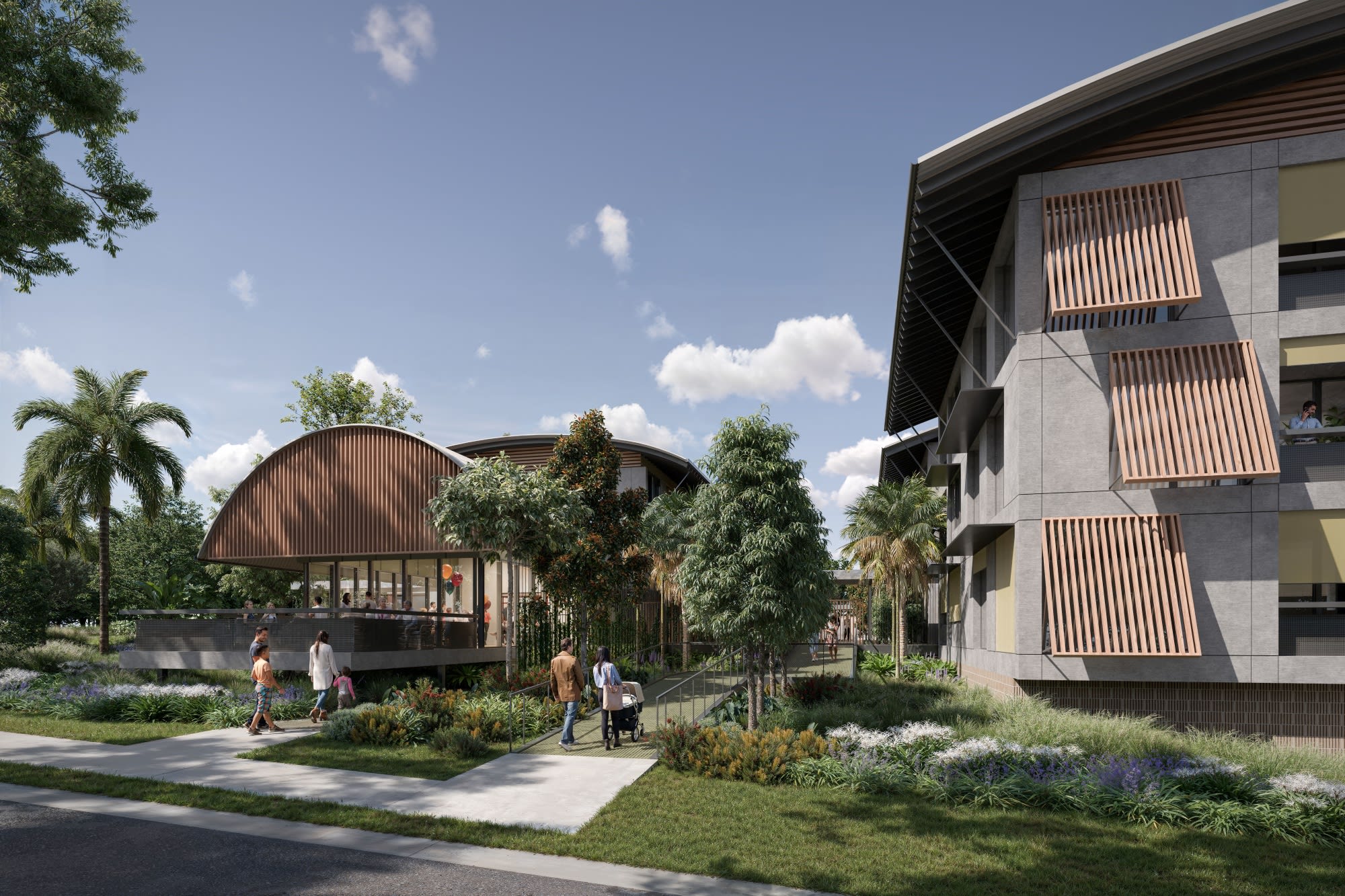 Artist’s impression of future build to rent apartments from Military Road, subject to change and approvals