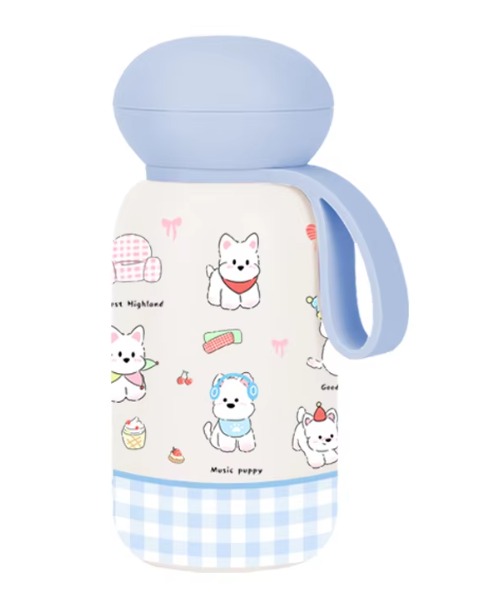 myGEN Flask 16 oz in Gingham Pet Sky Blue