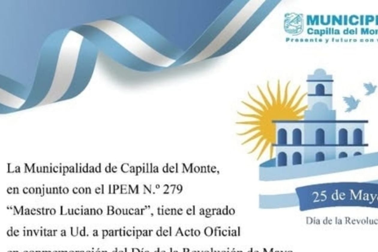 Capilla del Monte celebra el 25 de Mayo en la Plaza San Martín