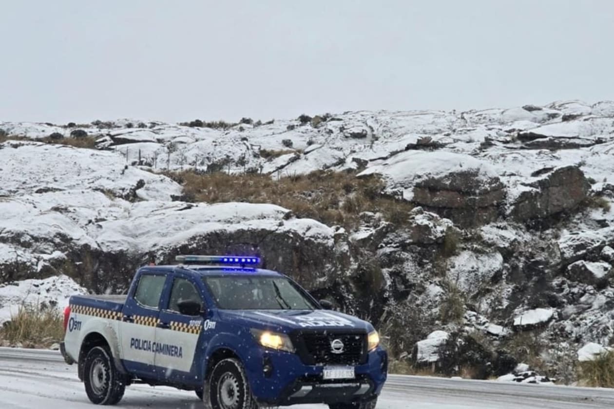 Primeros copos de nieve del año en las Altas Cumbres cordobesas