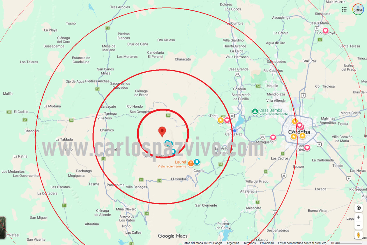 Temblor en las Sierras de Córdoba: Vecinos de Carlos Paz y Tanti lo Sintieron