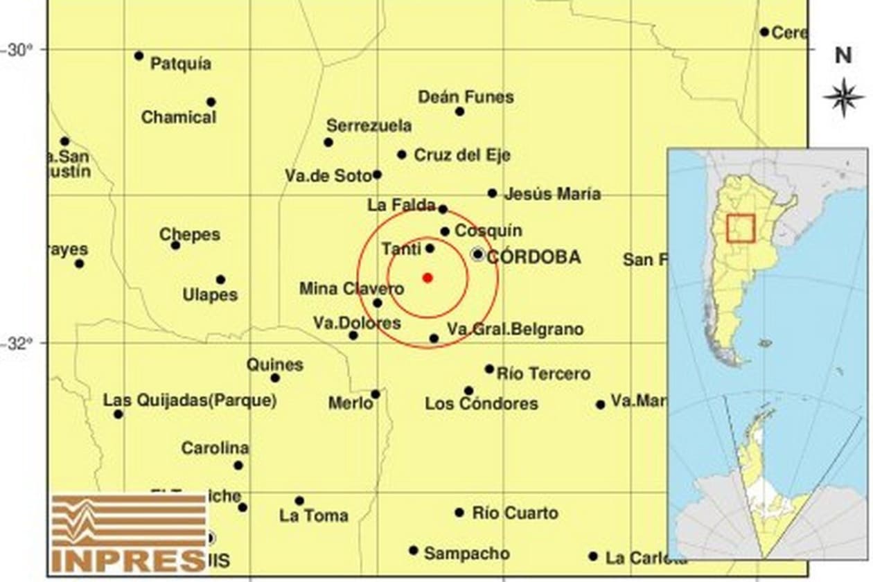 Sismo de 2,4 grados sacude el Valle de Punilla y se siente en Carlos Paz