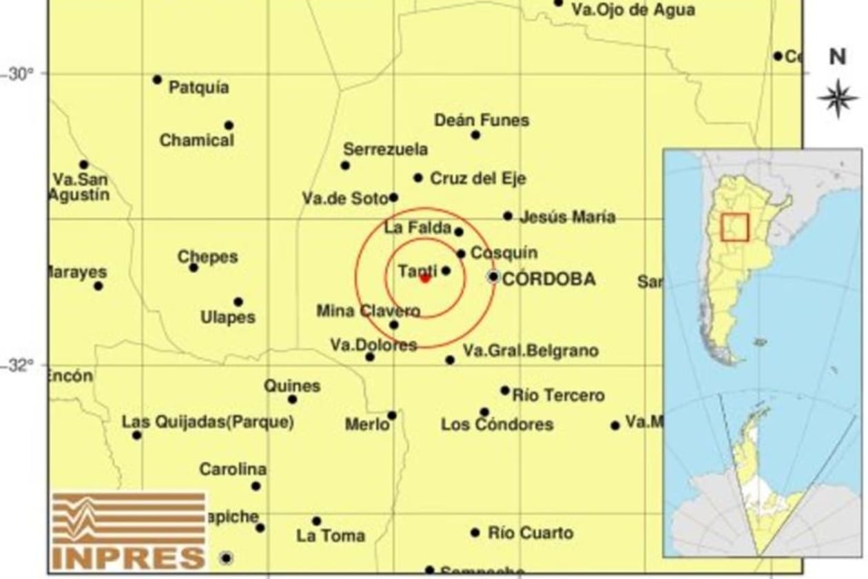 Sismo en Tanti sacude la noche cordobesa