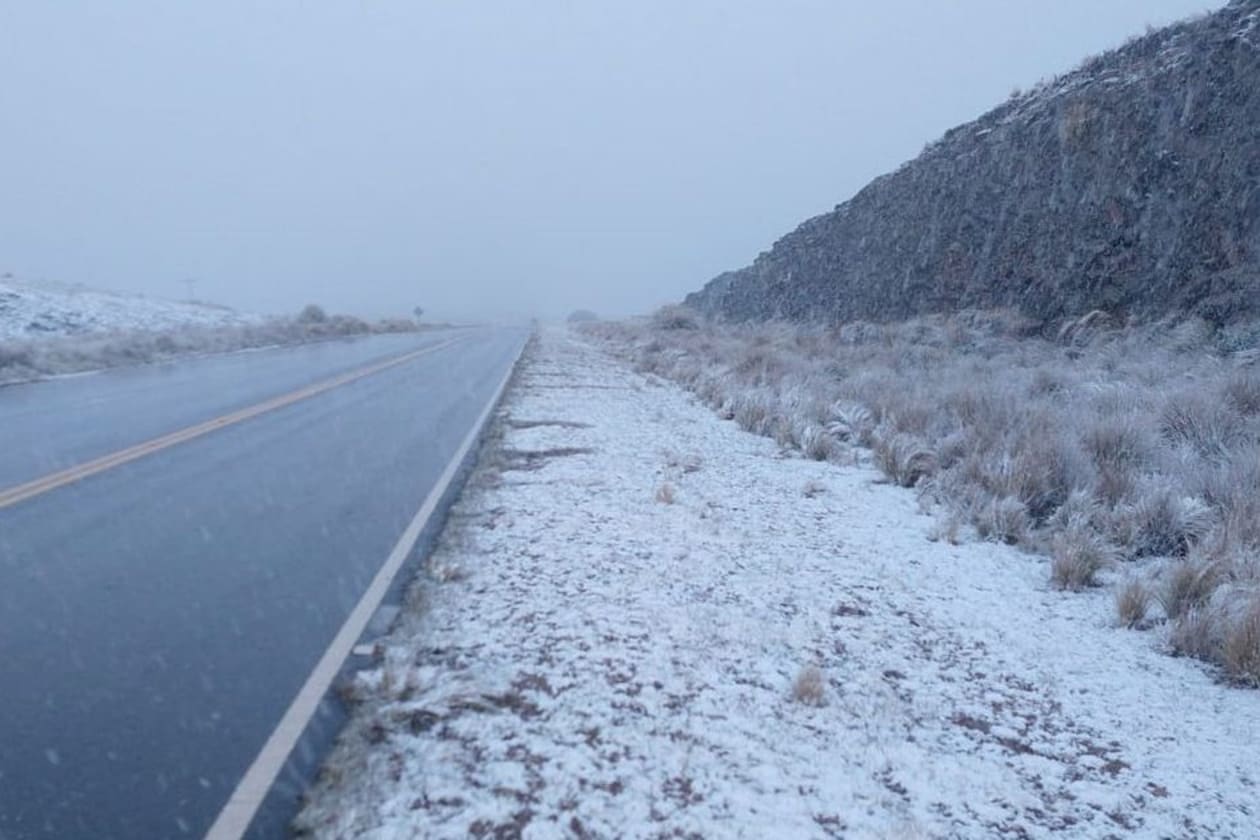 Alerta por nevadas y agua nieve en las Altas Cumbres y sierras cordobesas