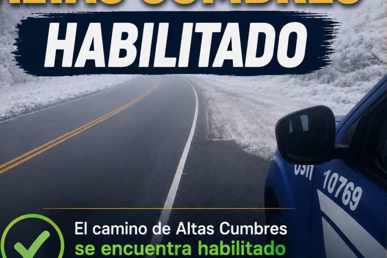 Reabren la Ruta de las Altas Cumbres tras temporal de nieve y hielo