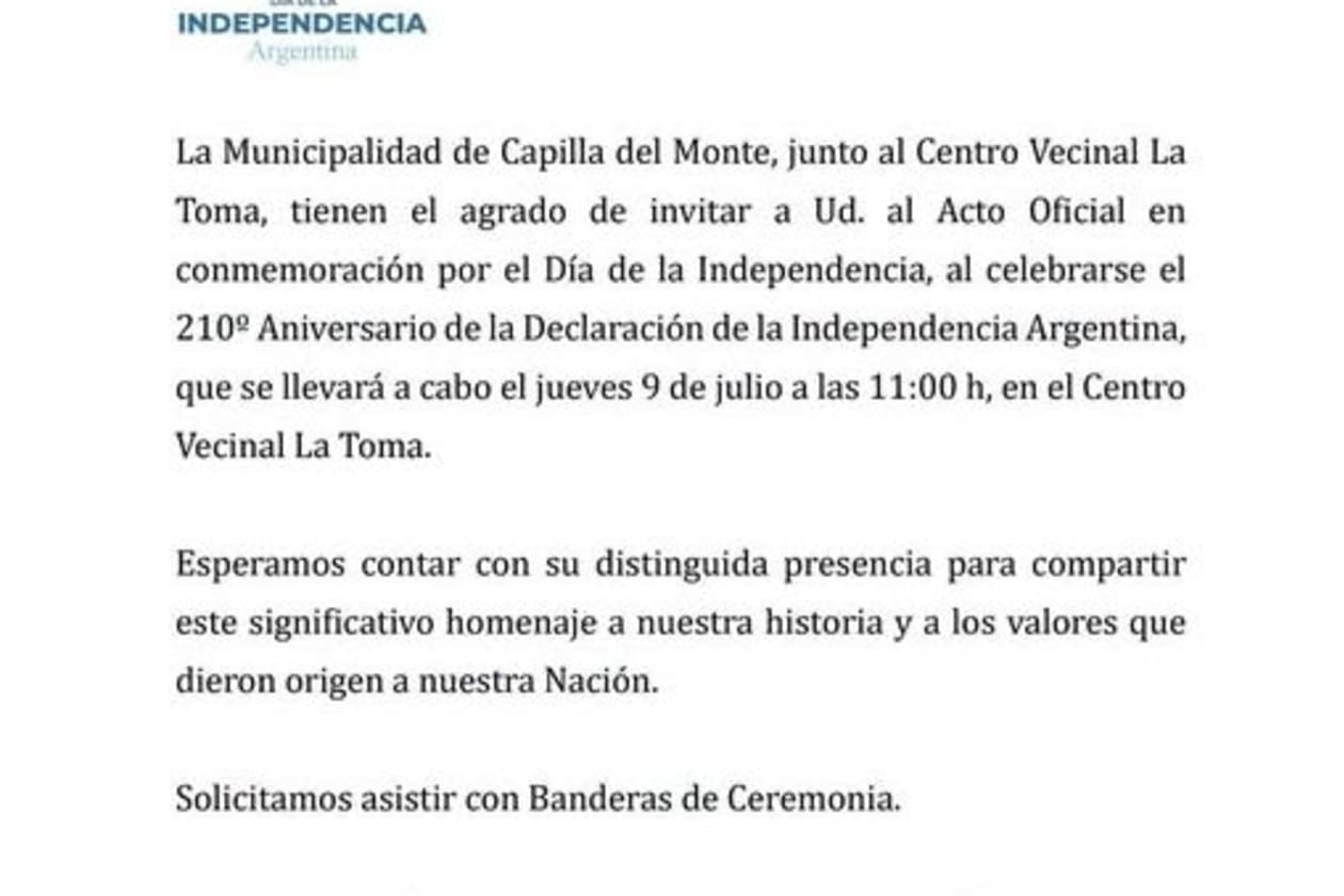 Capilla del Monte celebra el 210° Aniversario de la Independencia