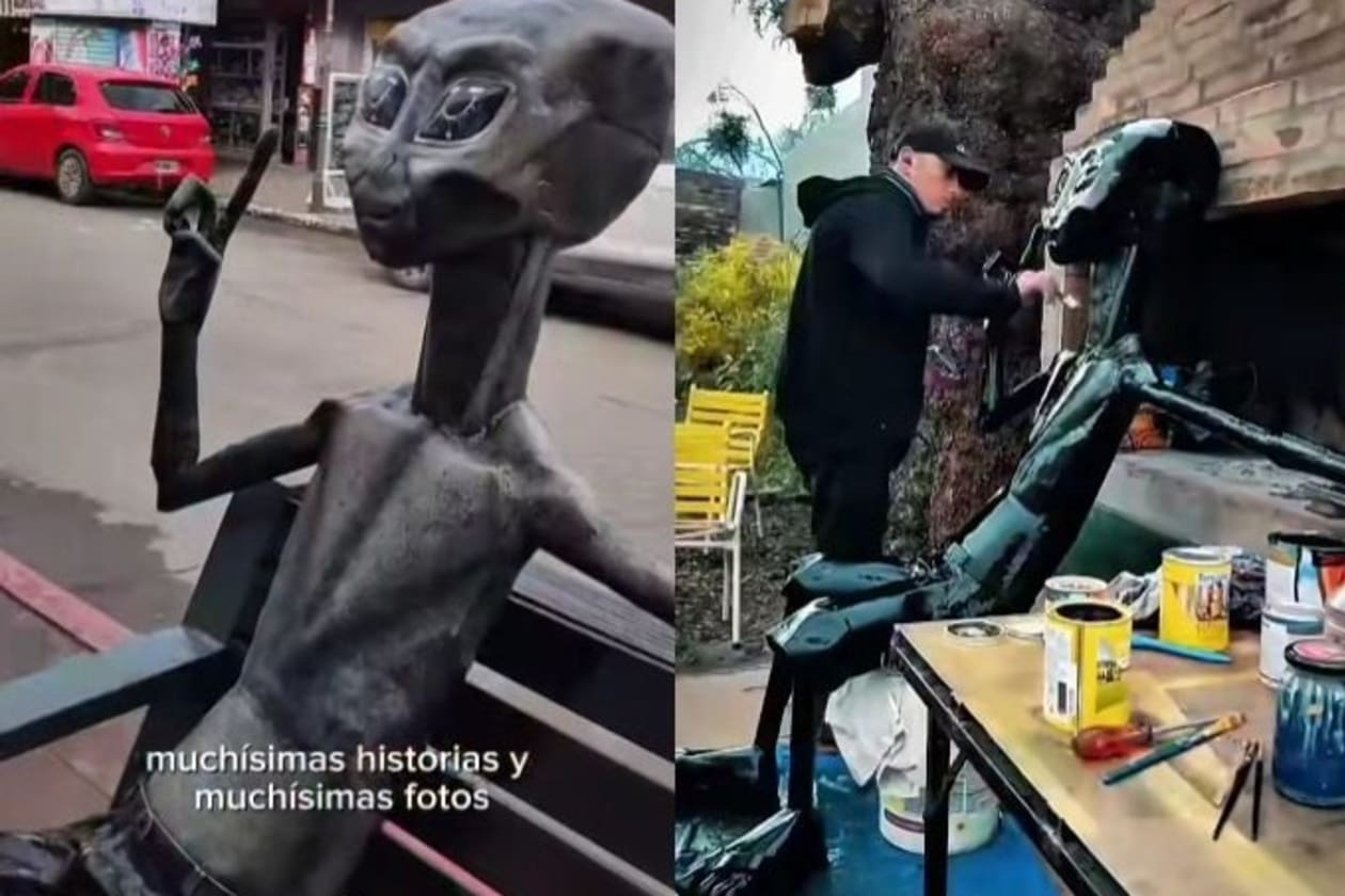 Restauran a 'Jorgito', el icónico extraterrestre de Capilla del Monte