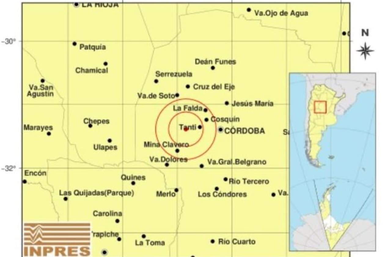 Sismo sacude el Valle de Punilla: epicentro cerca de Tanti