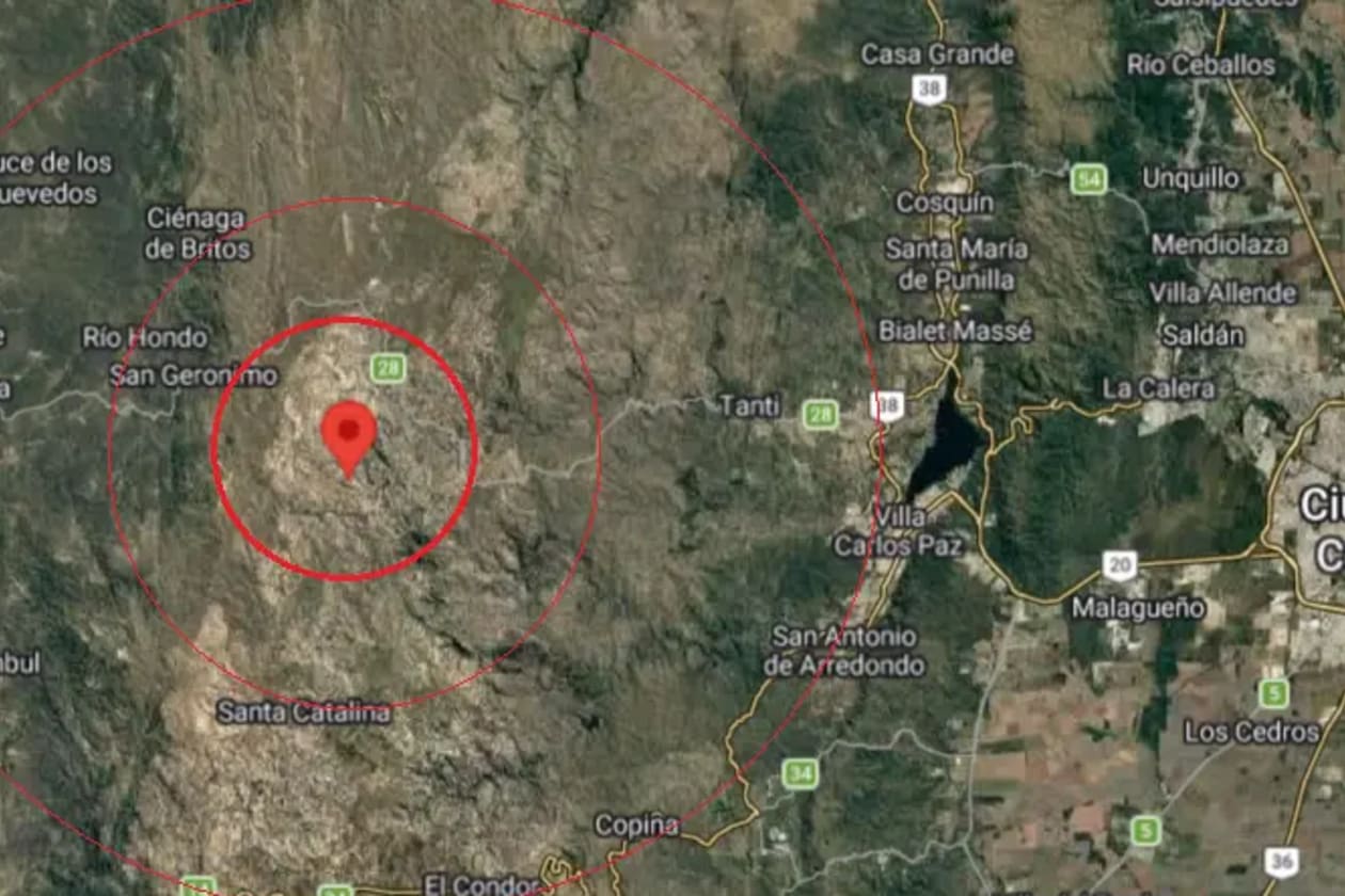 Temblor en el sur de Punilla: epicentro en Los Gigantes