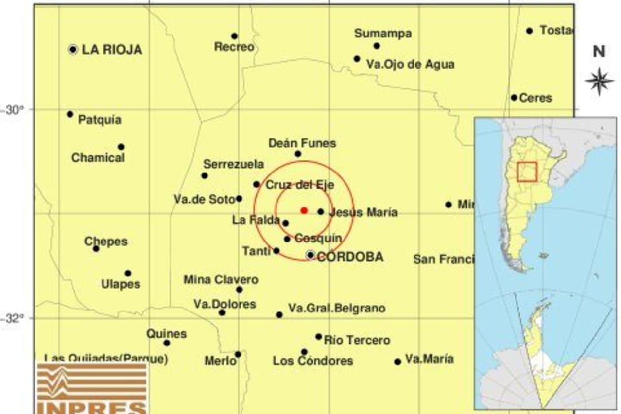 Sismo de 2,3 sacudió el Valle de Punilla en la madrugada