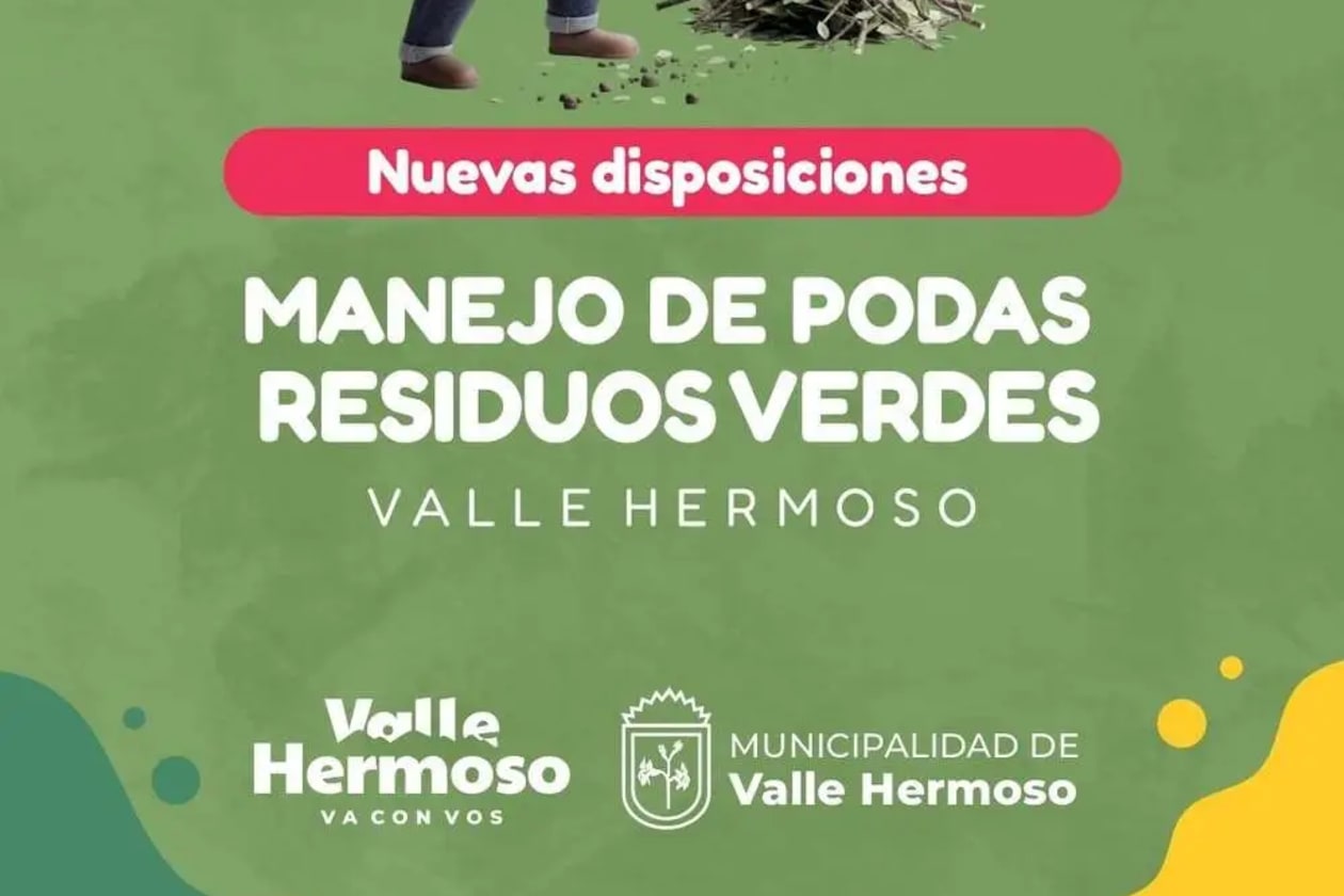 Valle Hermoso regula podas y residuos verdes con nueva ordenanza
