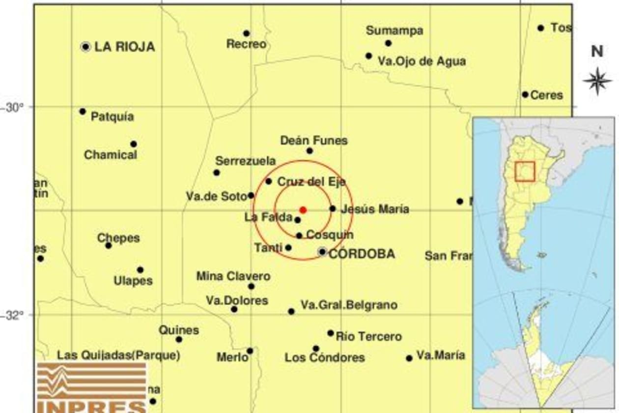 Sismo de 2,5 grados sacudió las Sierras Chicas y fue percibido en La Falda