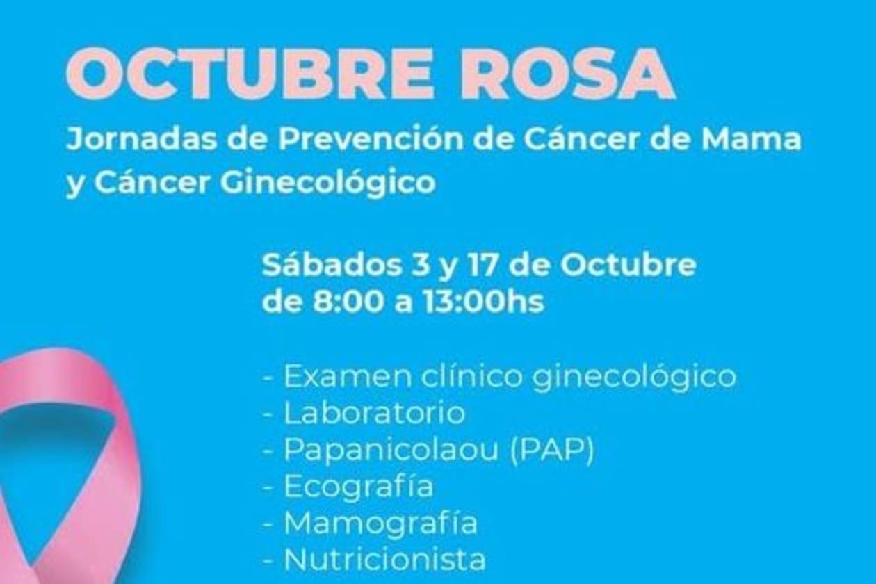 Octubre Rosa: Jornadas de prevención en Capilla del Monte