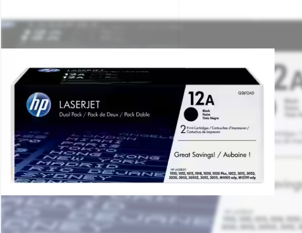 HP 12A Black Dual Pack LaserJet Toner Cartridge – Q2612AF image 1