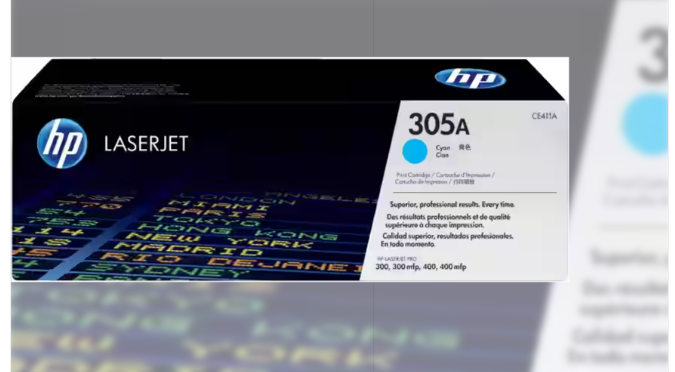 HP 305A Cyan Original LaserJet Toner Cartridge – CE411A image 1