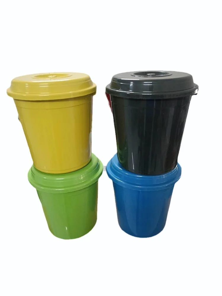 10L Round Plastic Outdoor Waste Bin with Lid