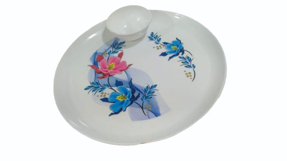 12 Inch Reusable Printed Plastic Catering Plate