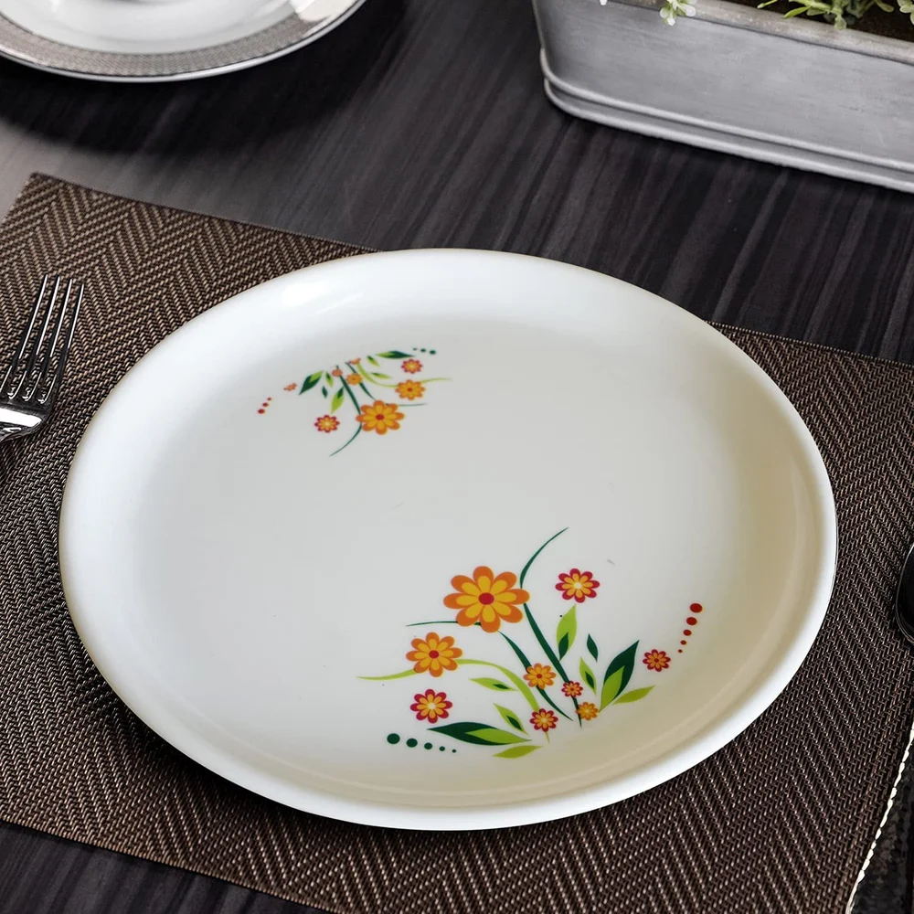 Saboo Plastic 10 Inch Round White Dinner Plate