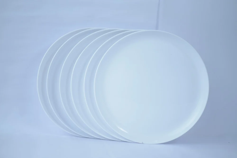 12 Inch White Round Microwave Safe Plastic Full Dinner Plate