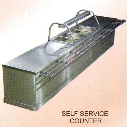 Commercial Stainless Steel Self Service Counter With Plate Holder